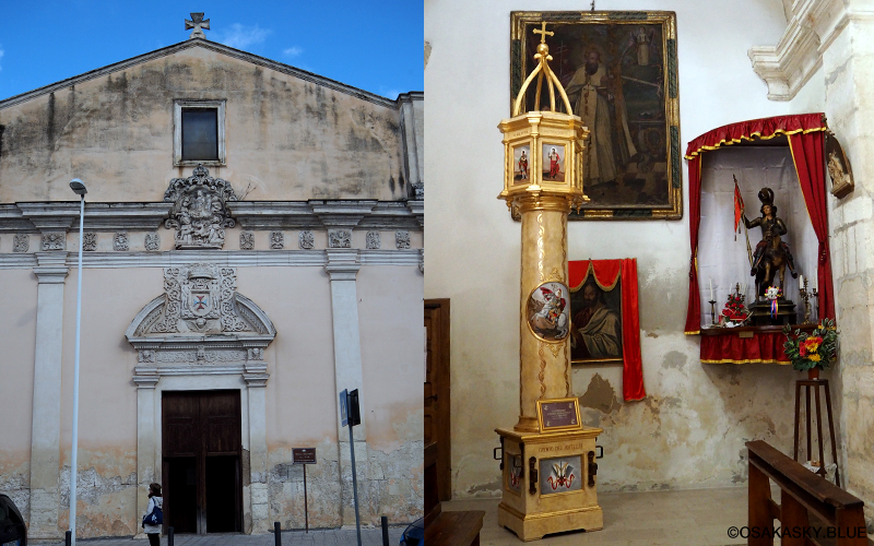 chiesa della santissima trinità　外観とカンデリエーリの蝋燭